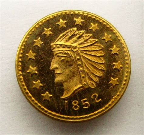 california gold 1852 coin value.